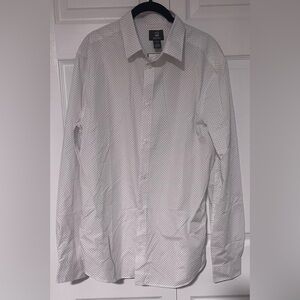Men's H&M Brand New Slim Fit Polka Dotted Long Sleeved Button Down Shirt